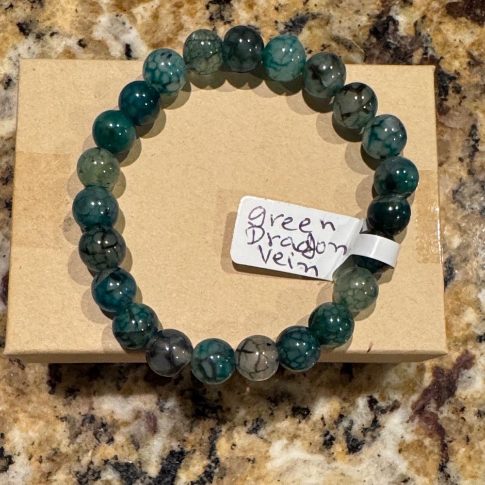 Green Dragon Vein Beaded Bracelet